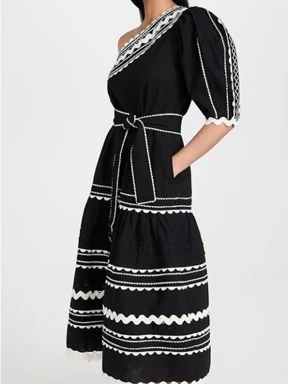 Sea New York Dresses | Sea Ryleigh Rick Rack One-Shoulder Dress